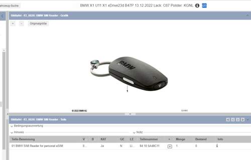 BMW SIM Reader for personal eSIM 84 10 5