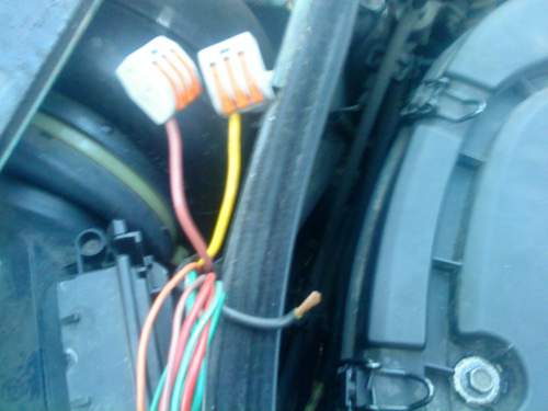 Die zwei Kabel waren direkt am Motor