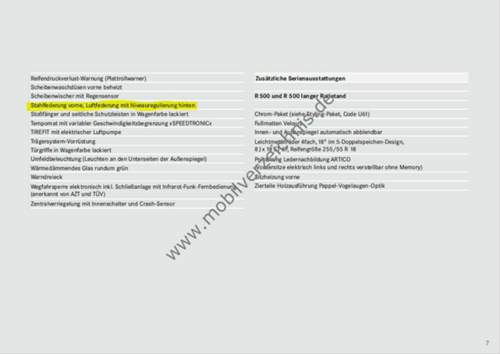 Auszug aus der Preisliste