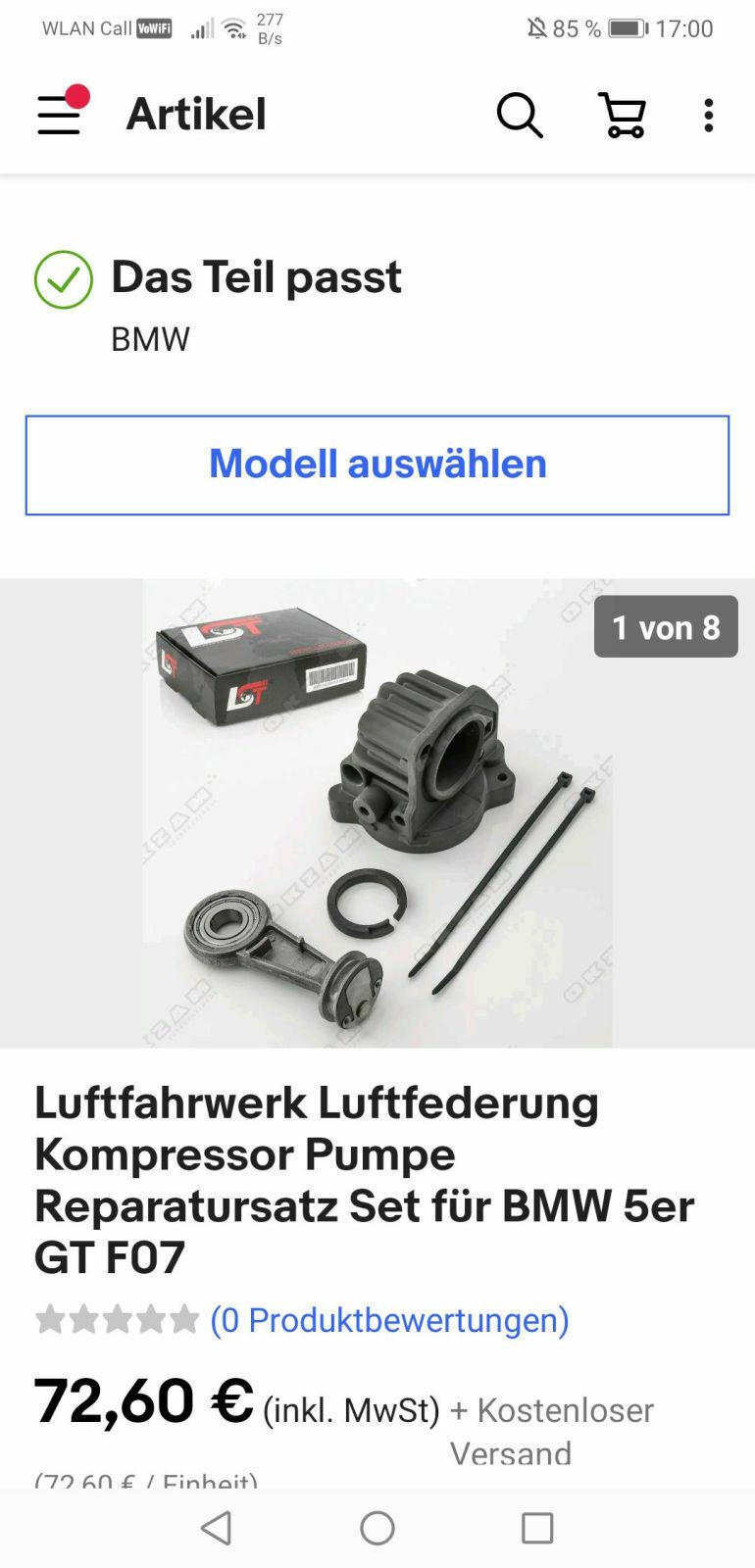 Luftfederung / Niveauregulierung Hinterachse