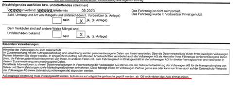 Mängel Beschreibung