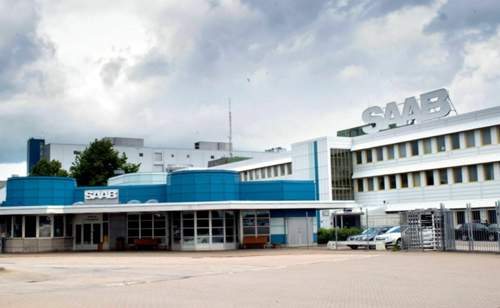 Das Saab-Werk in Trollhättan (Schweden)