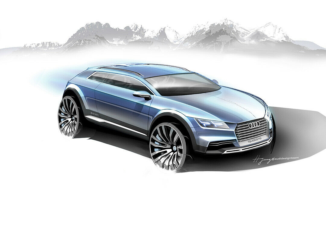 Unterfahrschutz aus Aluminium: Die Audi-Studie emacht auf Geländewagen