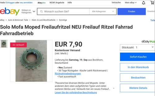 Freilaufritzel