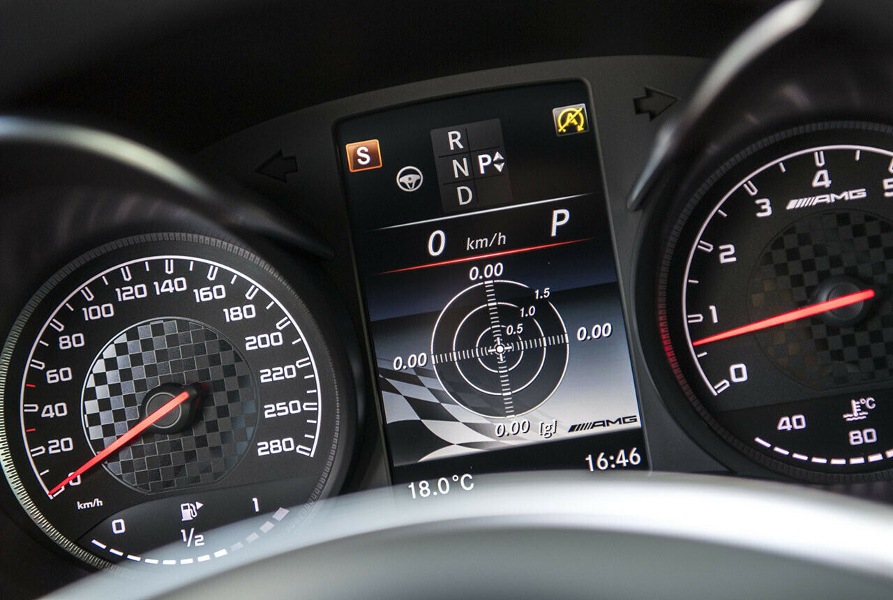 Fliehkräfte wie im Sportwagen erreicht man mit dem GLC 43 Coupé für gewöhnlich nicht, doch wer mag, kann sie sich trotzdem anzeigen lassen