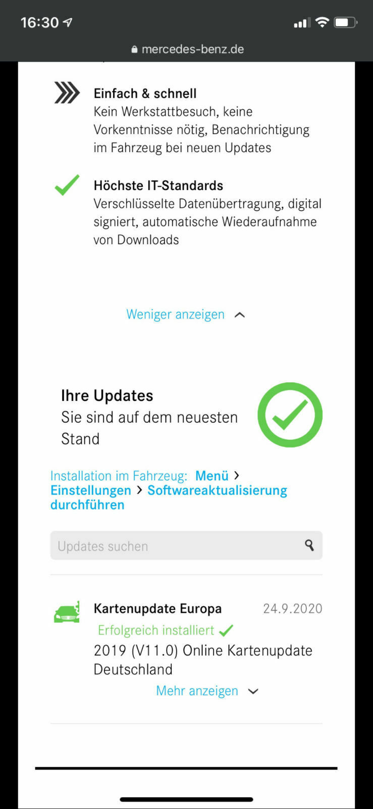 MBUX Kartenupdate nicht Over-The-Air möglich?