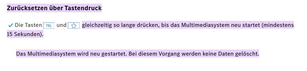 MBUX Kombi wie neu starten?