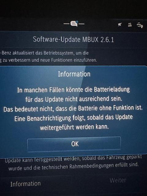 MBUX Update Ver. 2.6.1 wird nicht installiert