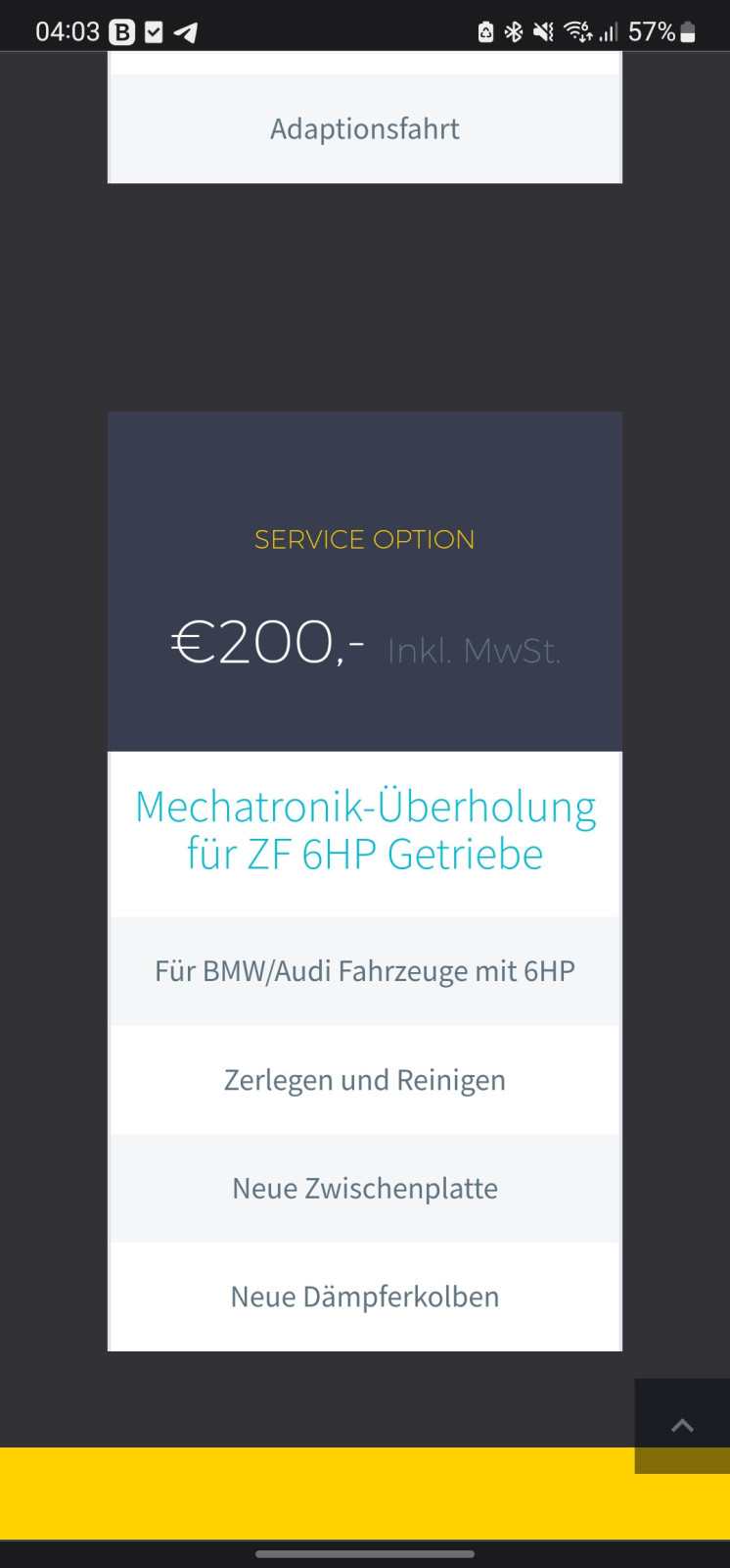 Mechatronik überholen lassen für 550 Euro