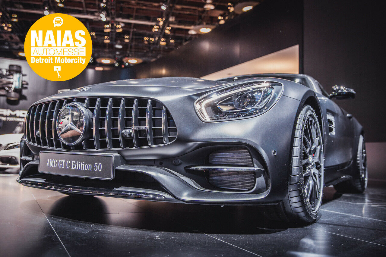 Auf der NAIAS in Detroit zeigt Mercedes-AMG den GT als 557 PS starkes Coupé. Der GT C kommt zunächst als Edition 50, um das AMG-Jubiläum zu feiern