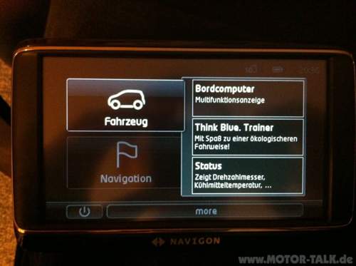 Menü fürs Fahrzeug