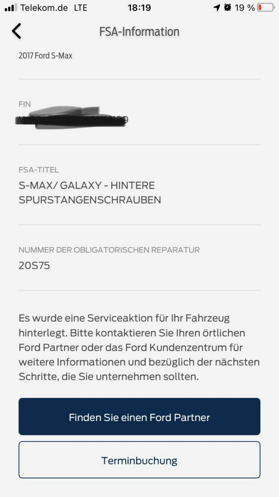 Mein vierter Rückruf steht vor der Tür...
