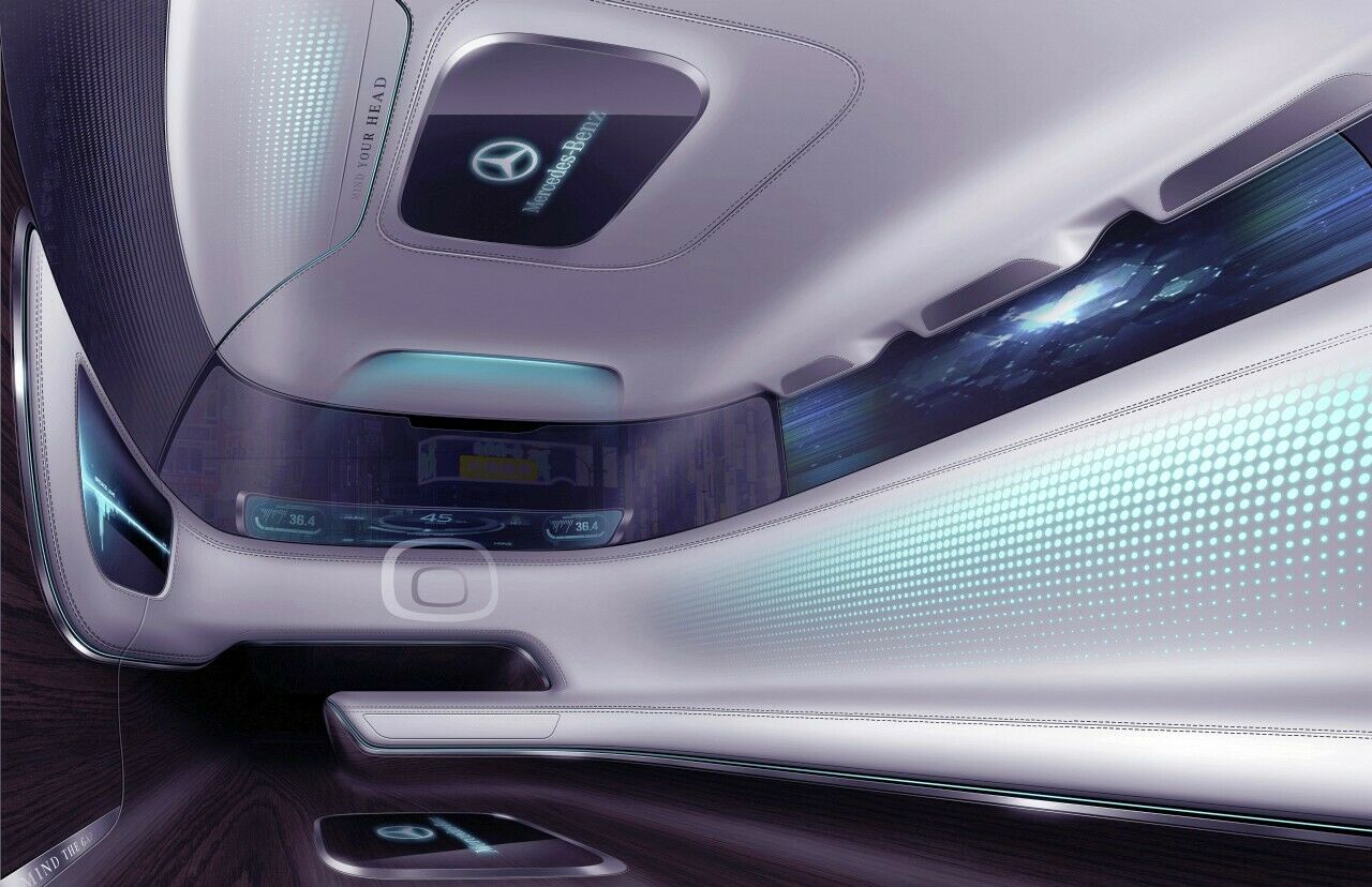 Warum Mercedes das Sofa beleuchtet, erklärt der Hersteller nicht