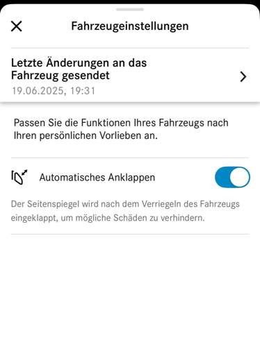 Fahrzeugeinstellungen