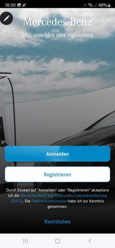 MB-Benz-App auf Android-Smartphon
