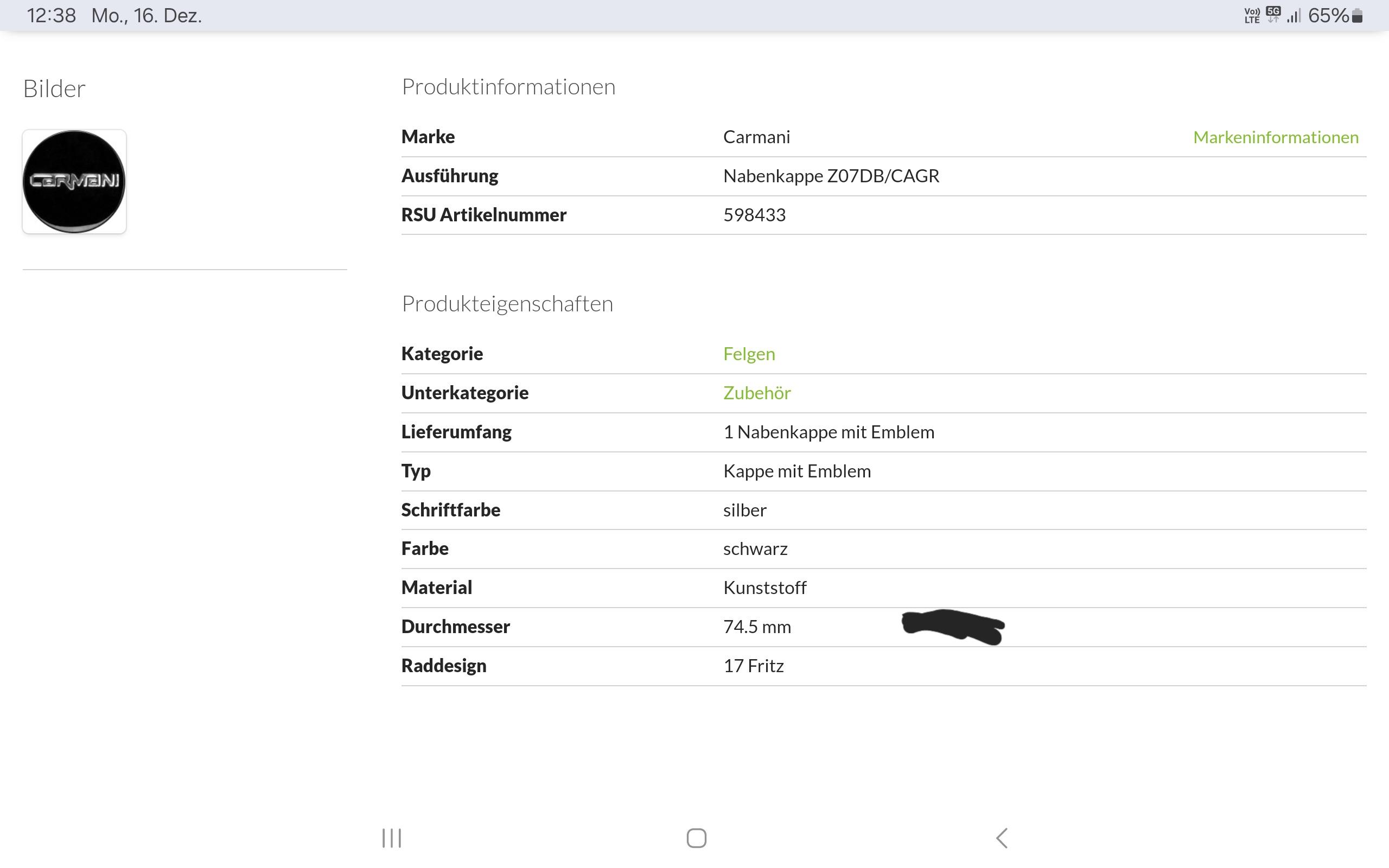 Mercedes-Nabendeckel für Fritz Carmani 19"-Felge?