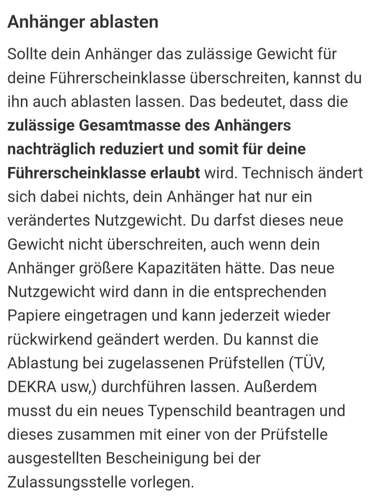 Anhänger ablasten