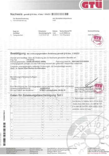 Nachweis GTÜ