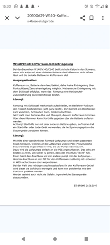Tipps zum öffnen eines Kofferraums