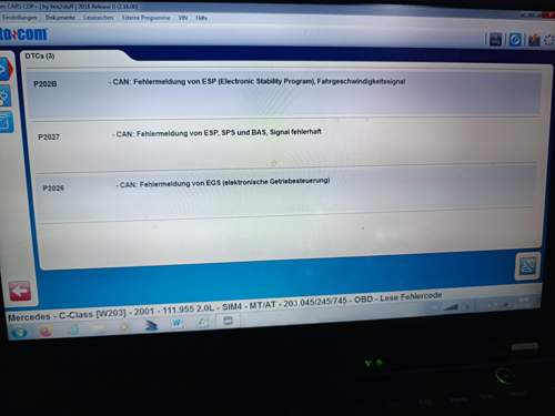 Fehlercodes beim Auslesen