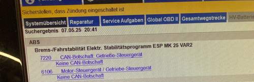 Keine CAN-Botschaft