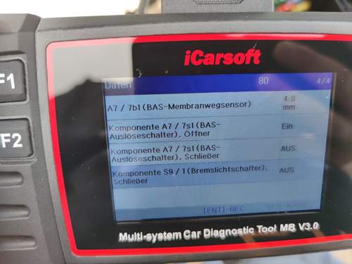 Fehlercodes membranwegsensor A7 1bs