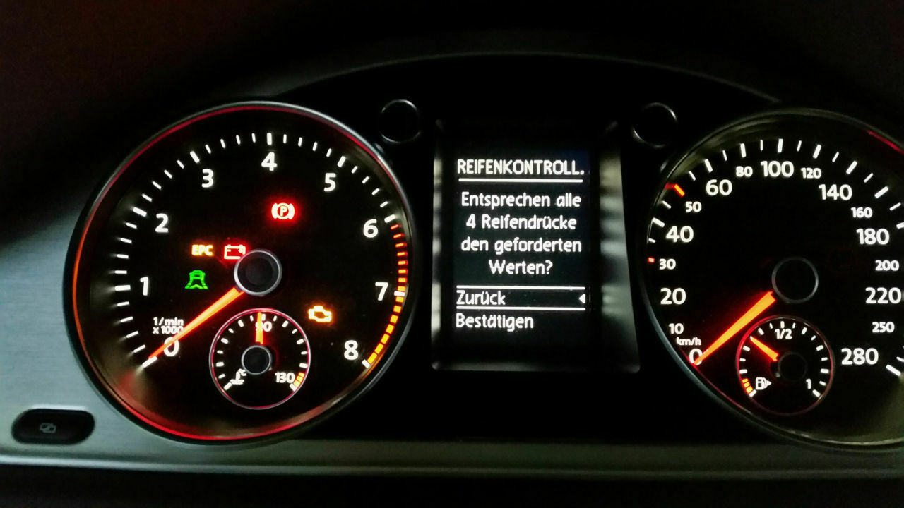MFA-Meldung: Reifendruck kann derzeit nicht gespeichert werden...