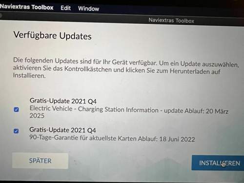 Updateauswahl