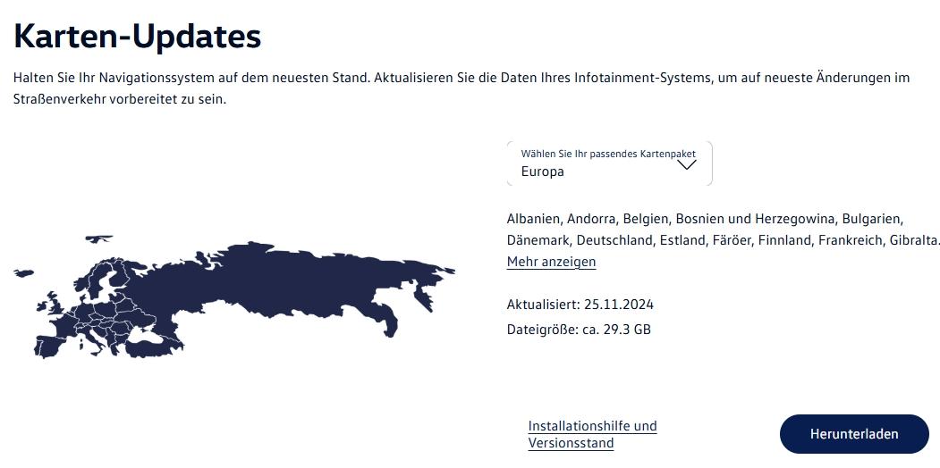 Update MIB3, OCU, Kartenstand und Senderlogos