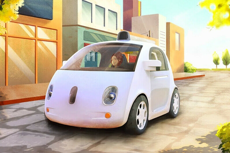 Google-Auto: Das Auto ohne Pedale und Lenkrad könnte bald auch ohne Fahrer in Michigan unterwegs sein. Bisher gab es noch einen "Aufpasser" an Bord