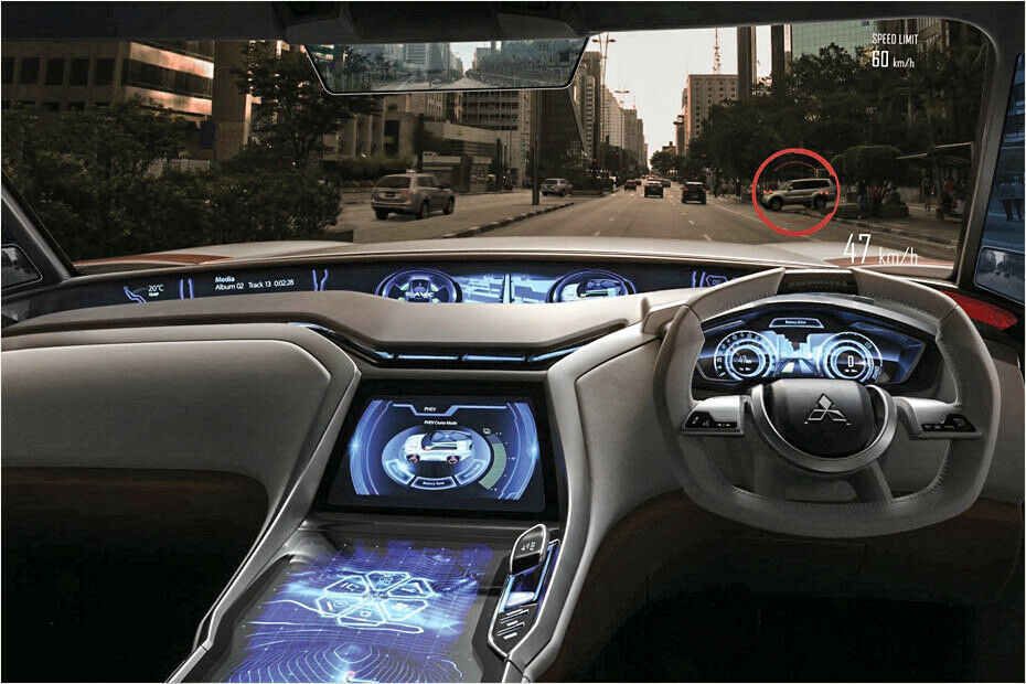 So stellt sich Mitsubishi das Auto-Cockpit der Zukunft vor