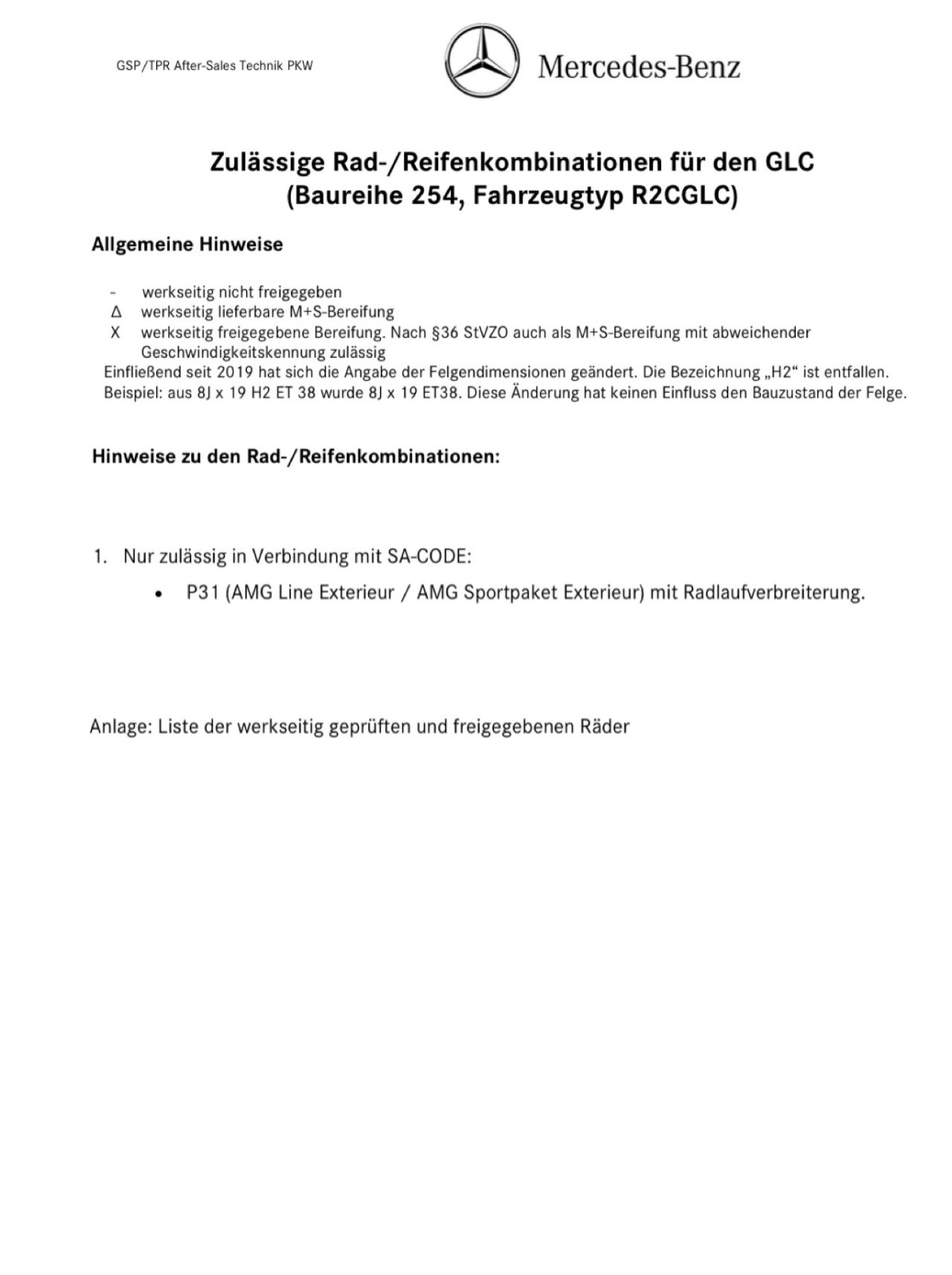 Mischbereifung