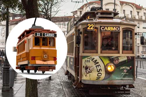 Retro: Eine portugisische Straßenbahn