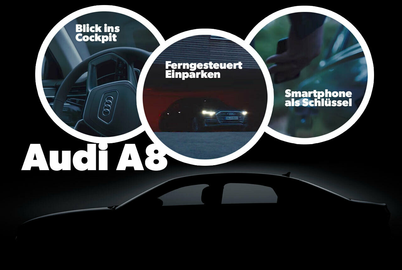 Audi A8: Vor der Premiere gibt es eine Silhouette und einige Bilder im Video