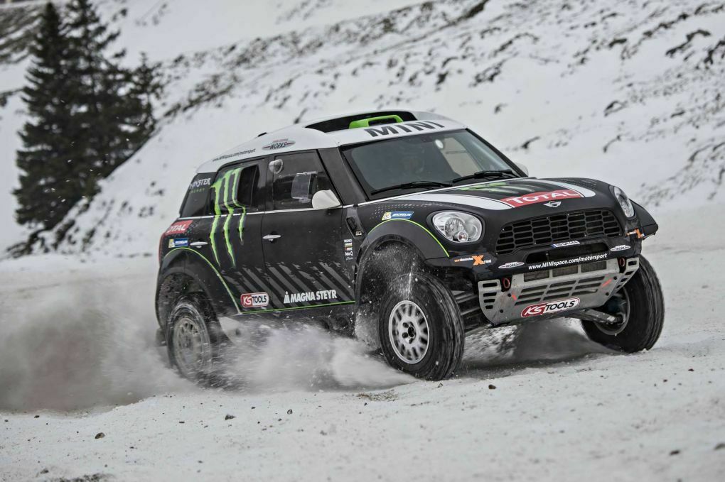 Der neue Mini All4 Racing bei einer Generalprobe im Schnee