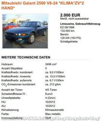 So war der Wagen auf mobile inseriert