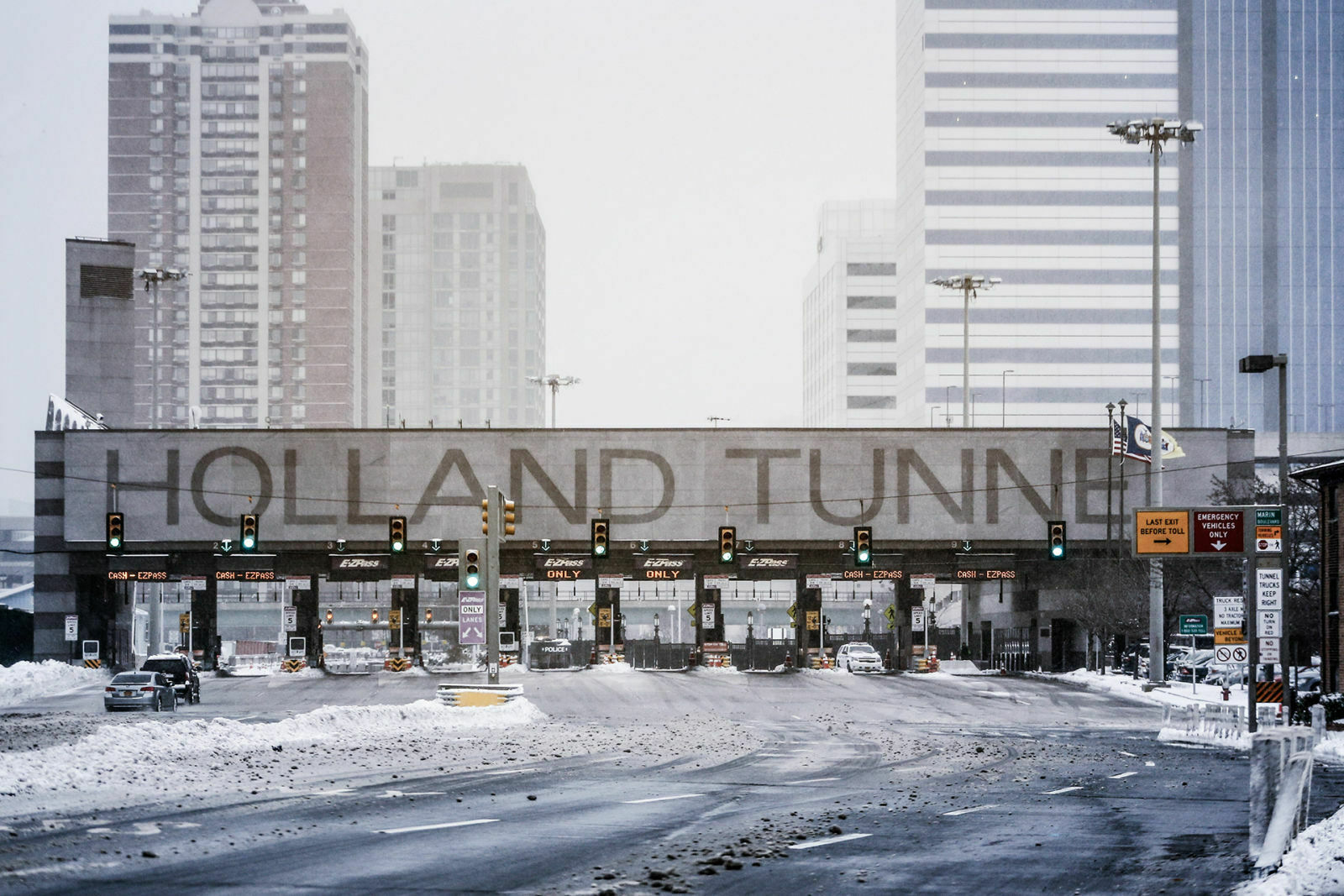 Der Holland Tunnel, der Manhattan und New Jersey verbindet, fast ohne Autoverkehr