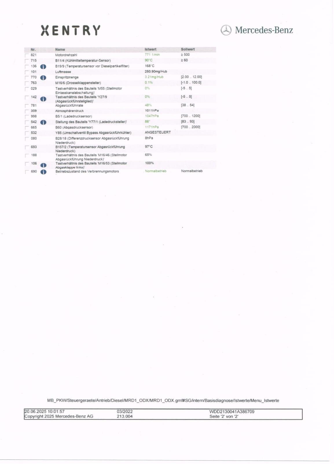 Mkl immer wieder an! Bitte um Hilfe, hab den Ausdruck vom Auslesen hier. W213, 220 Cdi