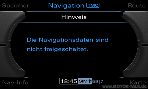 Fehlende Freischaltung