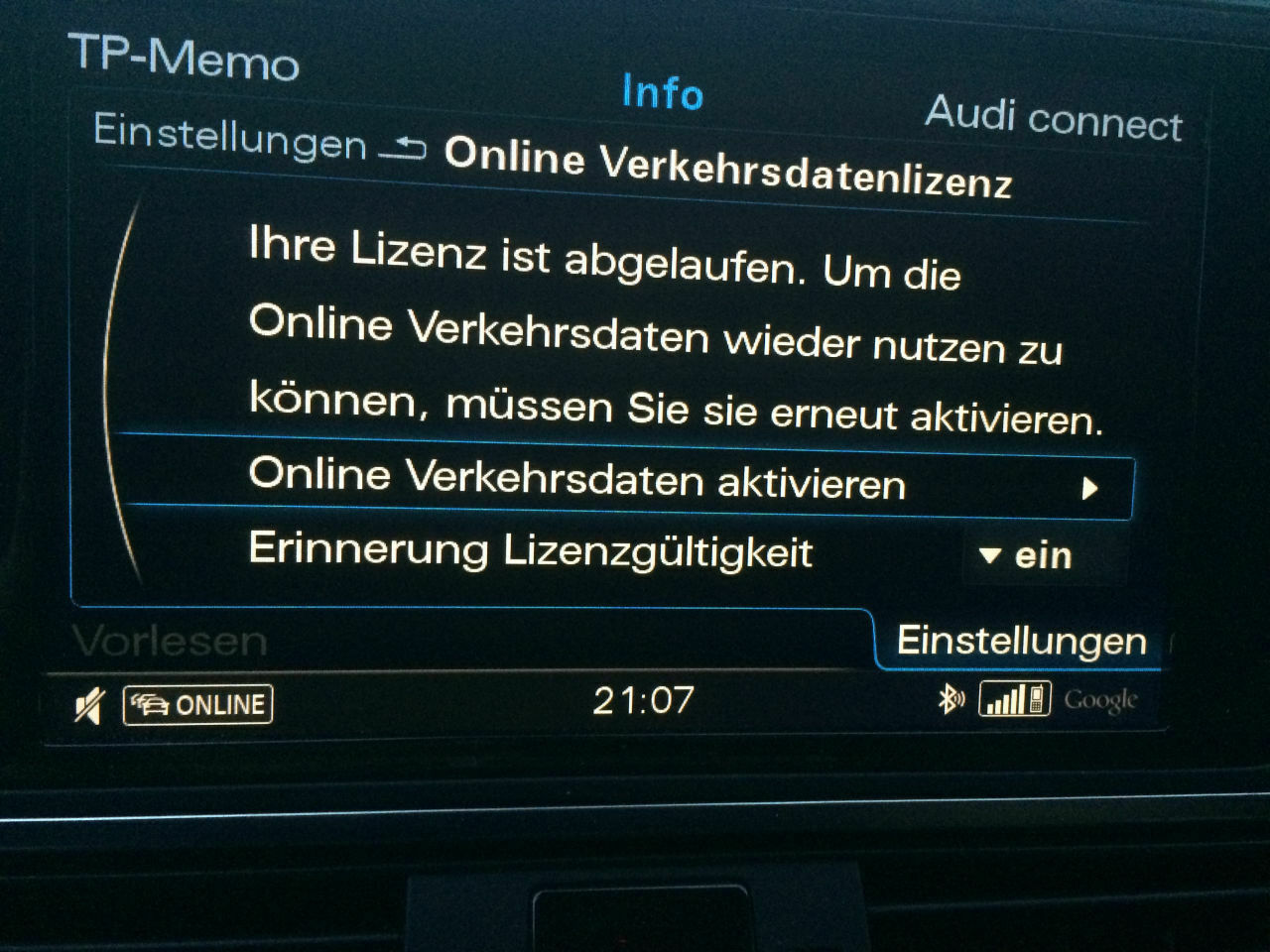 MMI 3G plus FL auf Google Earth umstellen per Hidden Menü