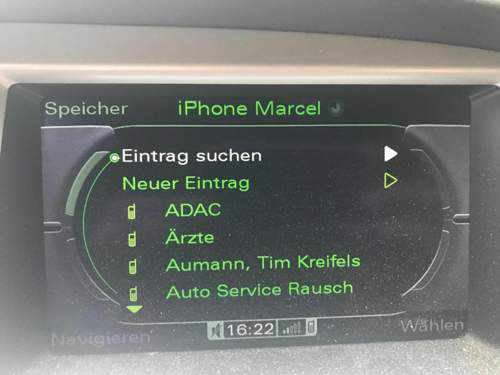Adressbuch Bildschirm