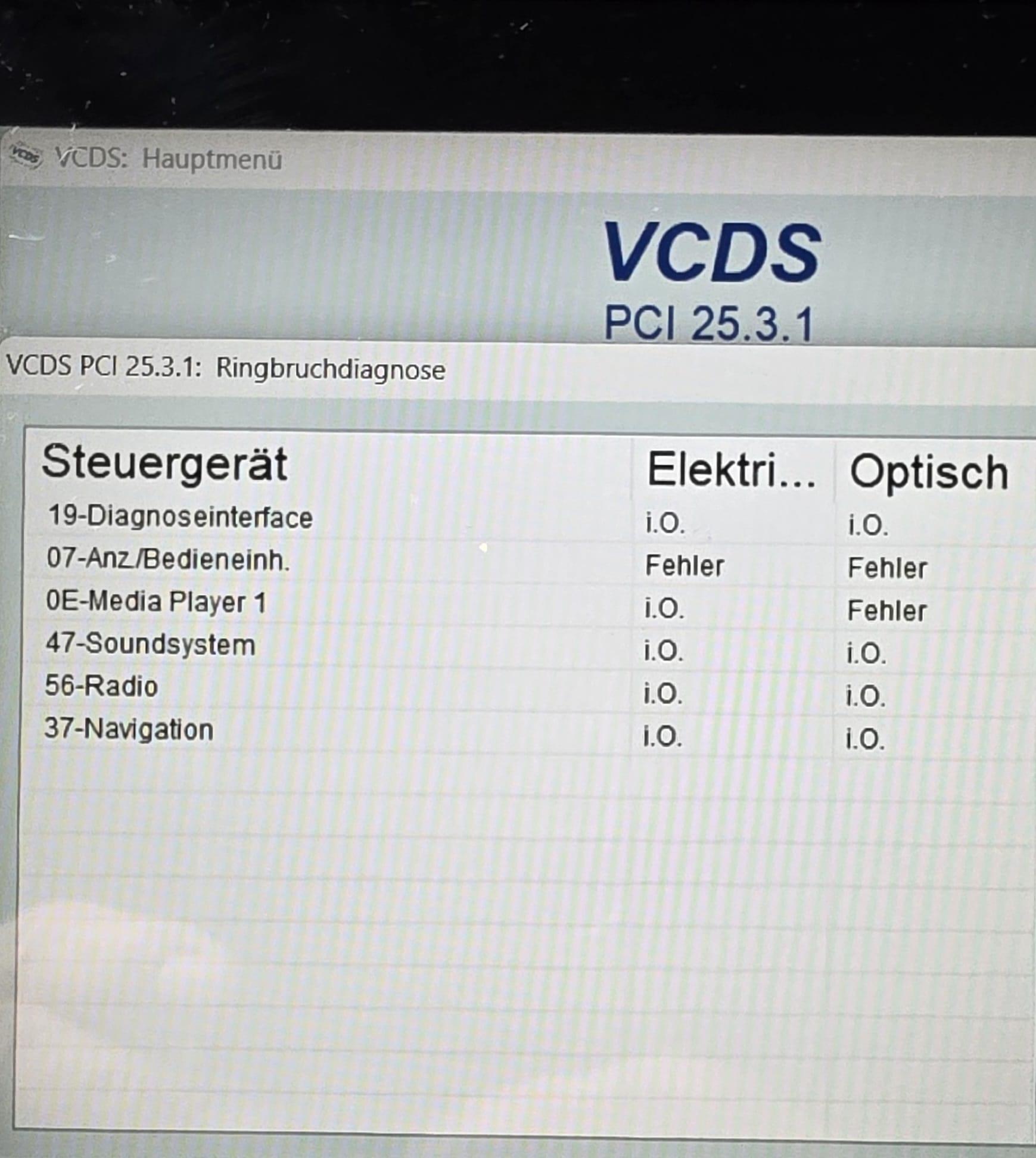 MMI nach falsches überbrücken ohne Funktion