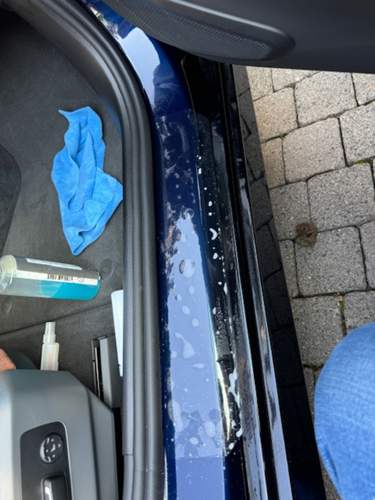 Nasse Folie aufgelegt