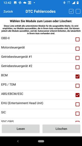 DTC Auswahl Opel Corsa