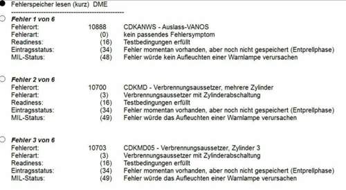 Fehlerspeicher 1