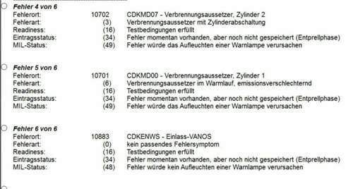 Fehlerspeicher 2