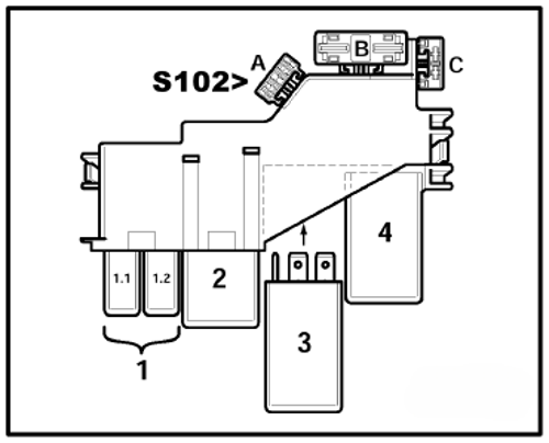 Sicherungsbelegung Relaisträger (4fach),