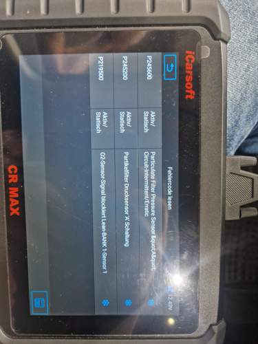 Fehler Sensor Partikelfiter