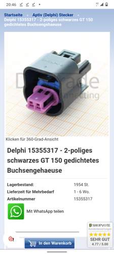 Delphi Stecker zweipolig