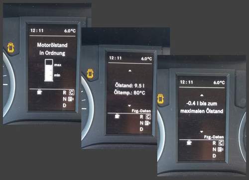 W447 Motorölstand im Werkstattmenue